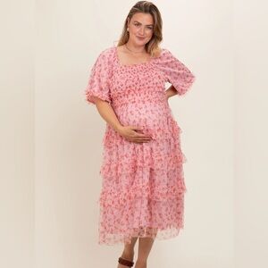 PinkBlush pink floral tulle dress